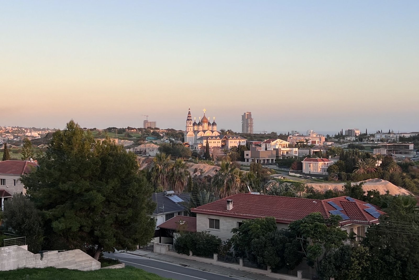 View of Limassol skyline at golden hour